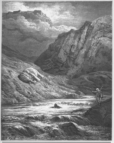Die zwei Abenteurer und der Talisman - aus "Fabeln" von Jean de La Fontaine von Gustave Dore
