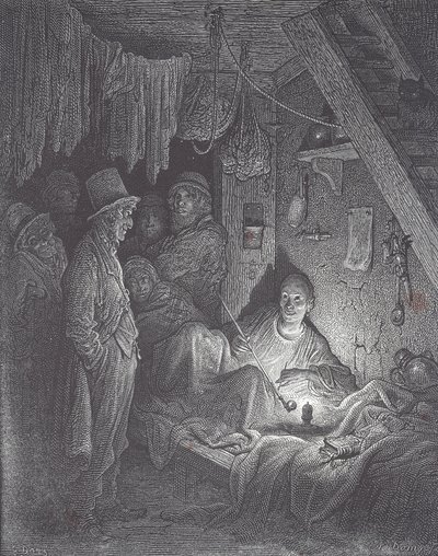 Viktorianische Opiumhöhle in London von Gustave Dore
