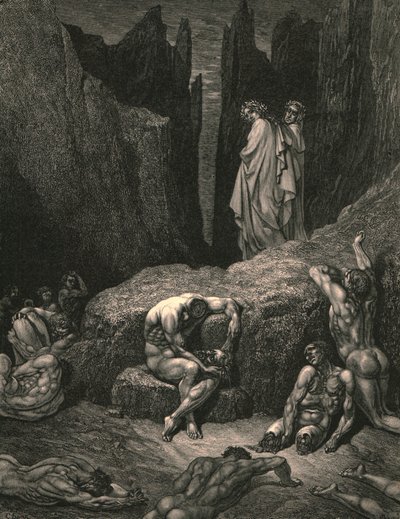 Warum heftest du deinen Blick noch unten auf die verstümmelten und elenden Schatten, ca. 1890 von Gustave Dore