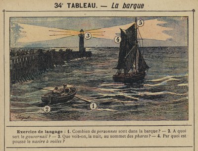 Das Boot (Farblithografie) von Gustave Fraipont