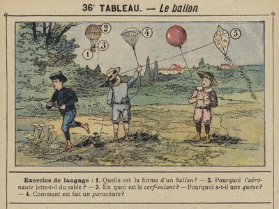 Der Ballon (Farblithografie) von Gustave Fraipont