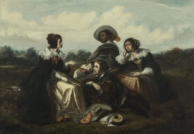 Die Geschichte. Charaktere im Kostüm von Ludwig XIII., ca. 1830 von Gustave François Morin