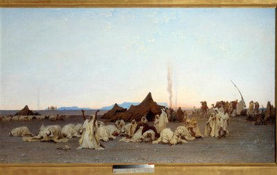 Abendgebet in der Sahara Detail. Gemälde von Gustave Achille Guillaumet (1840-1887) 1863 Paris, Musée d