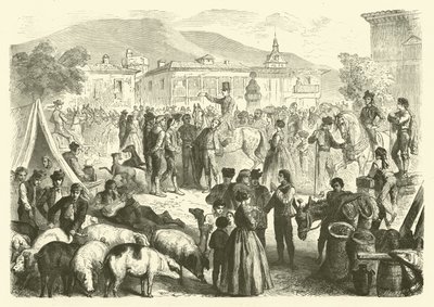 Jährlicher Jahrmarkt der Stadt Alcala, Spanien von Gustave Janet