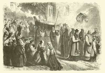Begräbnisprozession eines jungen Mädchens, Sparanise, Italien von Gustave Janet