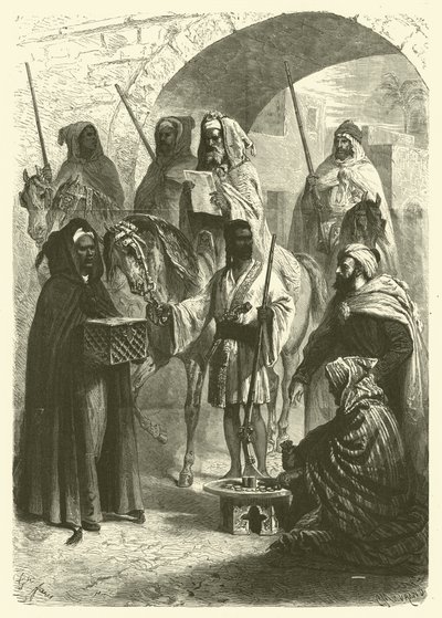 Steuereintreibung in Marokko (Gravur) von Gustave Janet