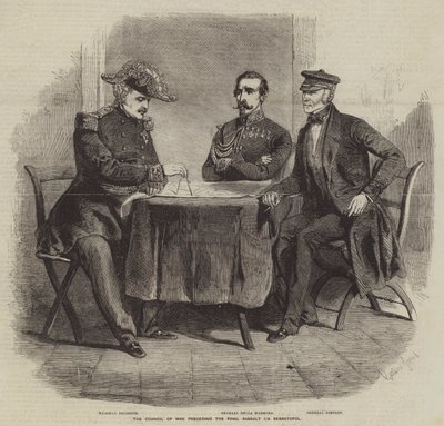 Der Kriegsrat vor dem letzten Angriff auf Sebastopol von Gustave Janet