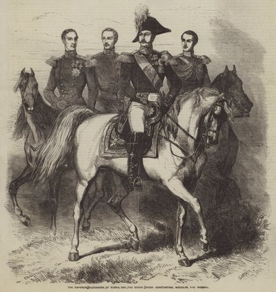 Der Kaiser Alexander von Russland und die Großfürsten Konstantin, Nikolaus und Michael von Gustave Janet