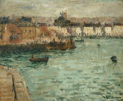 Vor dem Hafen von Dieppe, 1918-1920 von Gustave Loiseau