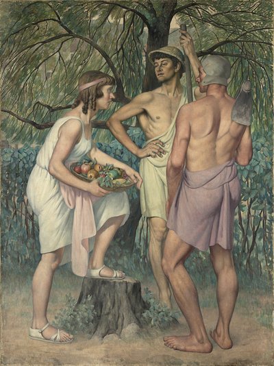 Rückkehr von den Feldern (Triptychon, Seitenflügel) von Gustave Pierre