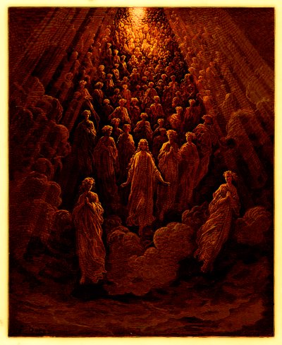 Die Engel im Planeten Merkur, Illustration aus The Dore Gallery, veröffentlicht ca. 1890 von Gustave after Dore