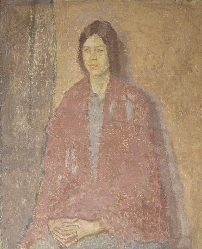 Junge Frau in einem roten Schal, ca. 1912 von Gwen John