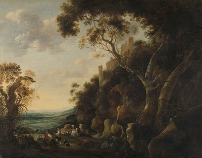 Landschaft mit Hirten von Gysbert Hondecoeter