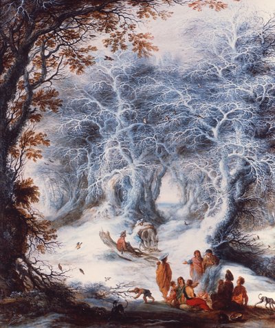 Winterlandschaft mit einem Zigeunerlager von Gysbrecht Lytens or Leytens