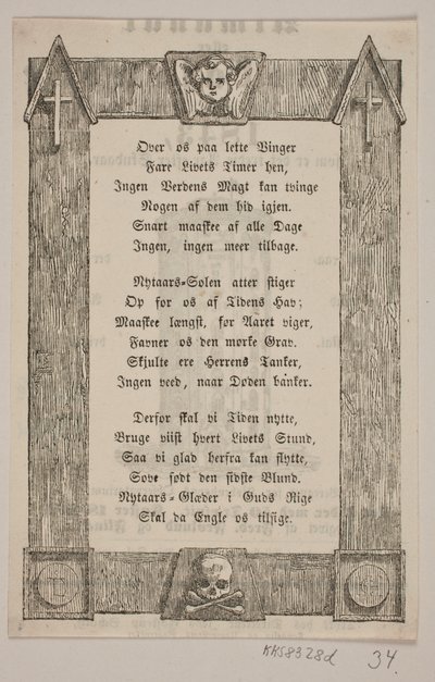 Rahmung mit Engelskopf, Kreuz und Schädel von H. C. Henneberg