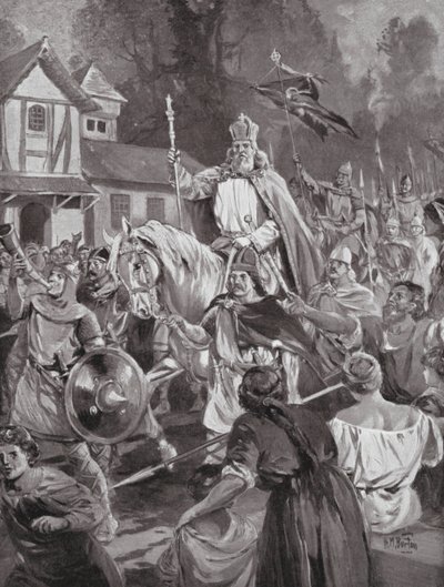 Karl der Große kehrt nach Brüssel zurück, sein Landsitz von H. M. (after) Burton
