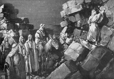 Nehemia untersucht die Mauern Jerusalems, 444 v. Chr. von H. M. (after) Burton