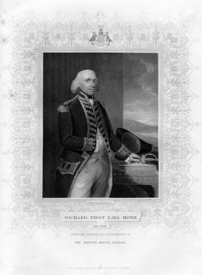 Richard Howe 1726-1799, 1. Earl Howe, englischer Admiral, 19. Jahrhundert von H. Robinson