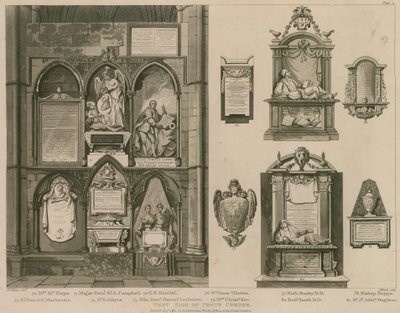 Westseite der Poets Corner, Westminster Abbey, London von H. Villiers