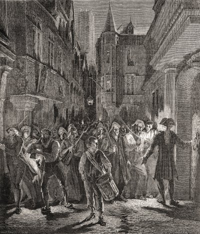 Paris bewacht vom Volk, graviert von Pannemaker-Ligny von H. de la (after) Charlerie