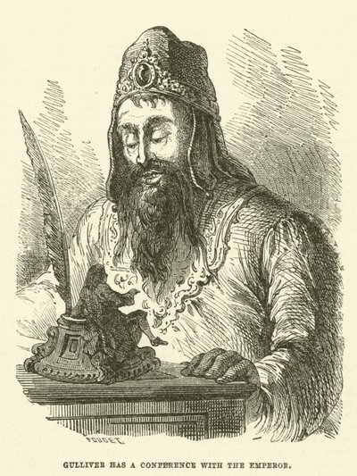 Gulliver hat eine Konferenz mit dem Kaiser von after Hablot Knight Browne
