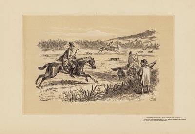 Jagdszenen, Nr. 6, Über die Hügel und weit weg von Hablot Knight (1815 92) Browne