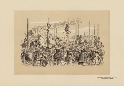 Oxford und Cambridge Bootsrennen, Nr. 3, Auf der Brücke von Hablot Knight (1815 92) Browne