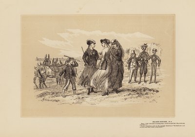 Seaside-Skizzen, Nr. 4, Die drei Esel von Hablot Knight (1815 92) Browne