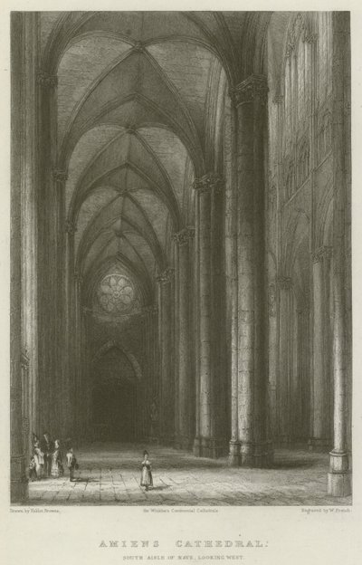 Kathedrale von Amiens, Südliches Seitenschiff des Kirchenschiffs, Blick nach Westen von Hablot Knight Browne