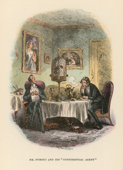 Illustration für Dombey und Sohn von Hablot Knight Browne