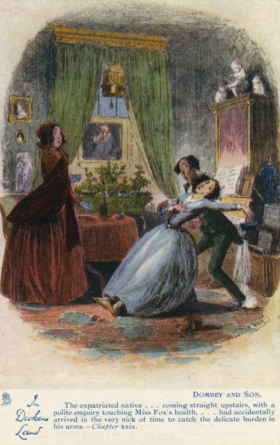 In Dickens Land - Dombey und Sohn Postkarte, ca. 1907 von Hablot Knight Browne