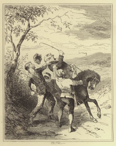 Jobling und Armstrong greifen Mr. Fairles an von Hablot Knight Browne