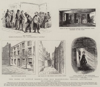 Das Zuhause von Little Dorrit, das alte Marshalsea-Gefängnis, Southwark von Hablot Knight Browne