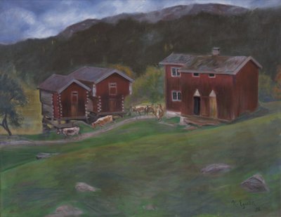 Bauernhof in Åse in Telemarken, Norwegen von Halfdan Egedius