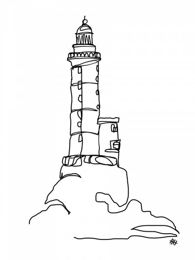 Küstenleuchtturm-Linienkunst von Hanna Lee Tidd