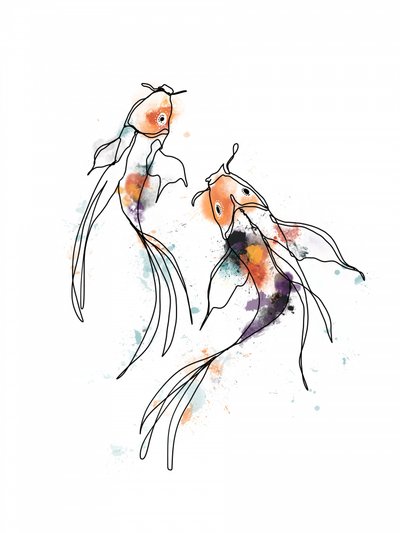 Bunte Koi-Harmonie von Hanna Lee Tidd