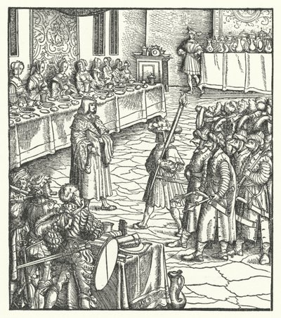 Erzherzog Maximilian von Österreich leitet ein Mummenspiel von Hans (after) Burgkmair