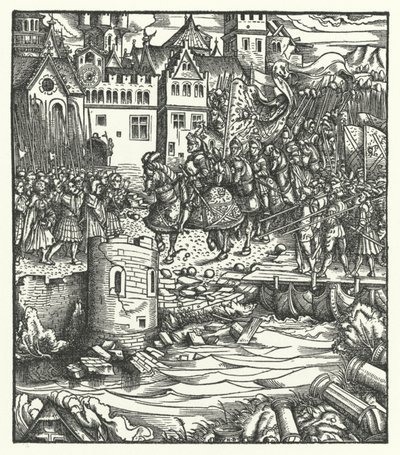 Erzherzog Maximilian von Österreich betritt Utrecht von Hans (after) Burgkmair