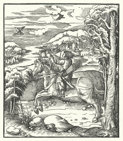 Erzherzog Maximilian von Österreich bei der Jagd zu Pferd von Hans (after) Burgkmair