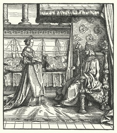 Karl der Kühne, Herzog von Burgund, mit seiner Tochter Maria, die später den zukünftigen Heiligen Römischen Kaiser Maximilian I. im Jahr 1477 heiratete von Hans (after) Burgkmair