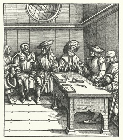 Rat der flämischen Bauern, die gegen die Herrschaft von Erzherzog Maximilian von Österreich rebellieren von Hans (after) Burgkmair