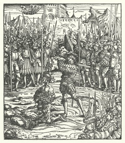 Hinrichtung der Anführer eines Aufstands gegen die Herrschaft von Erzherzog Maximilian von Österreich in Flandern von Hans (after) Burgkmair