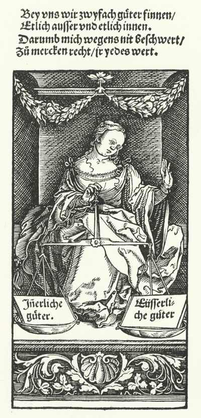 Inneres und äußeres Gut (Gravur) von Hans (after) Burgkmair