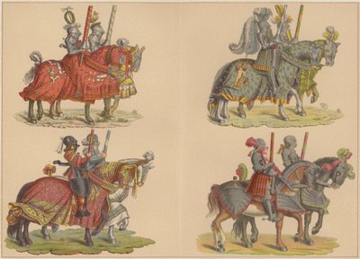 Ritter zu Pferd (Farblitho) von Hans (after) Burgkmair
