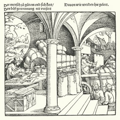 Der vorsichtige Kaufmann von Hans (after) Burgkmair