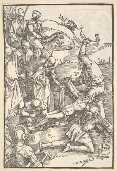 Christus ans Kreuz genagelt, verso: Christus ans Kreuz genagelt, aus Speculum Passionis Dom..., 1507 von Hans Baldung