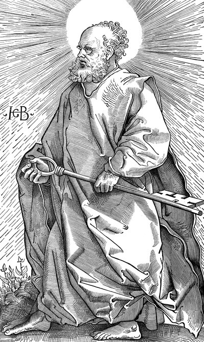 St. Peter mit seinem Symbol eines Schlüssels, ca. 1490-1550 von Hans Baldung