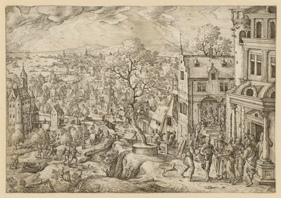 Die Geschichte des Tobias in weiter Landschaft von Hans Bol