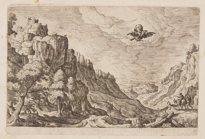 Tafel 13, aus Landschaften mit Szenen aus dem Alten und Neuen Testament und Ovids Metamorphosen von Hans Bol