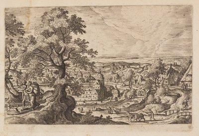 Tafel 16, aus Landschaften mit Szenen aus dem Alten und Neuen Testament und Ovids Metamorphosen von Hans Bol